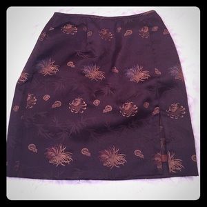 Brown & gold oriental mini skirt